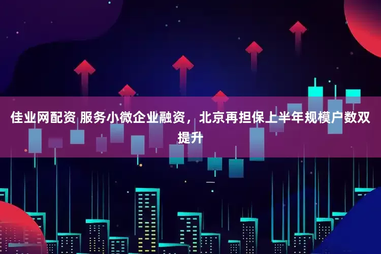 佳业网配资 服务小微企业融资，北京再担保上半年规模户数双提升