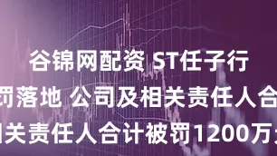 谷锦网配资 ST任子行造假案处罚落地 公司及相关责任人合计被罚1200万元