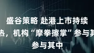 盛谷策略 赴港上市持续火热，机构“摩拳擦掌”参与其中